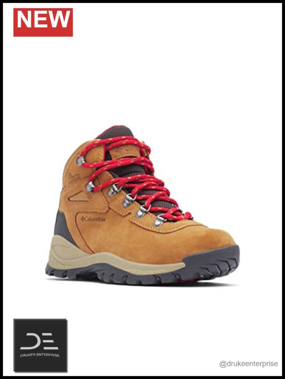 Waterproof Leather & Suede Mid Calf Hiking Boots Women's Omni-Grip Lace-Up Ankle
